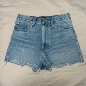 Light wash high waisted shorts